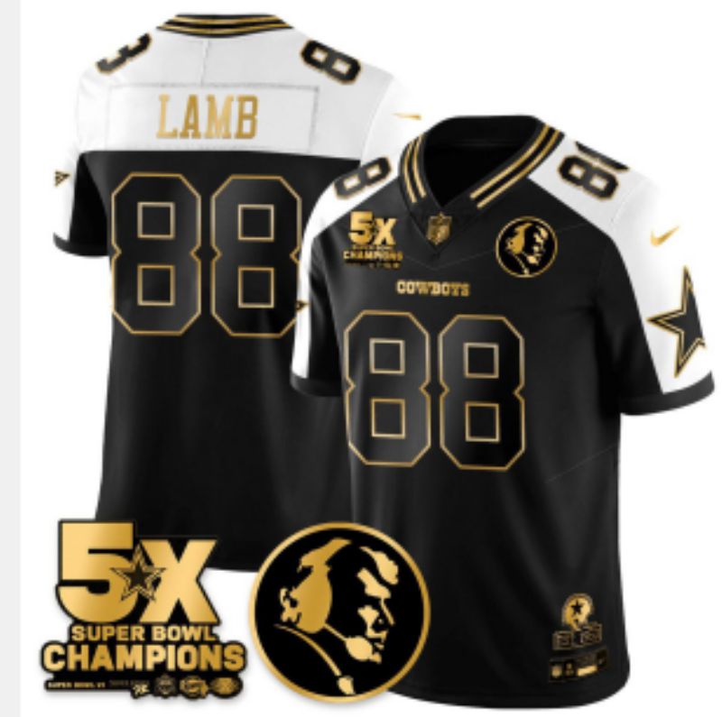 Men 2026 Dallas Cowboys #88 Lamb Black Gold 6th generations Nike Limited NFL Jersey style 08->dallas cowboys->NFL Jersey